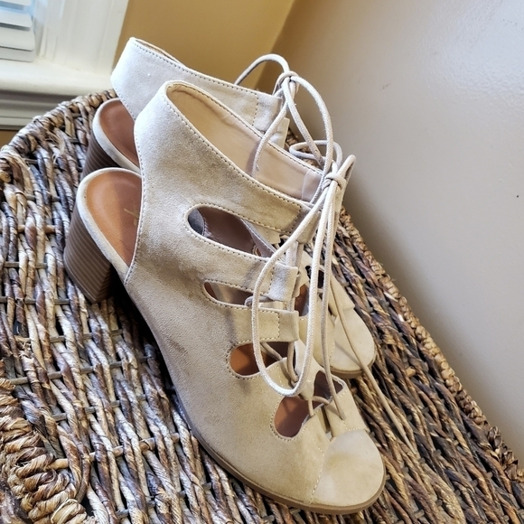 X2B tan suede heeled sandals - 8.5 - Picture 4 of 8